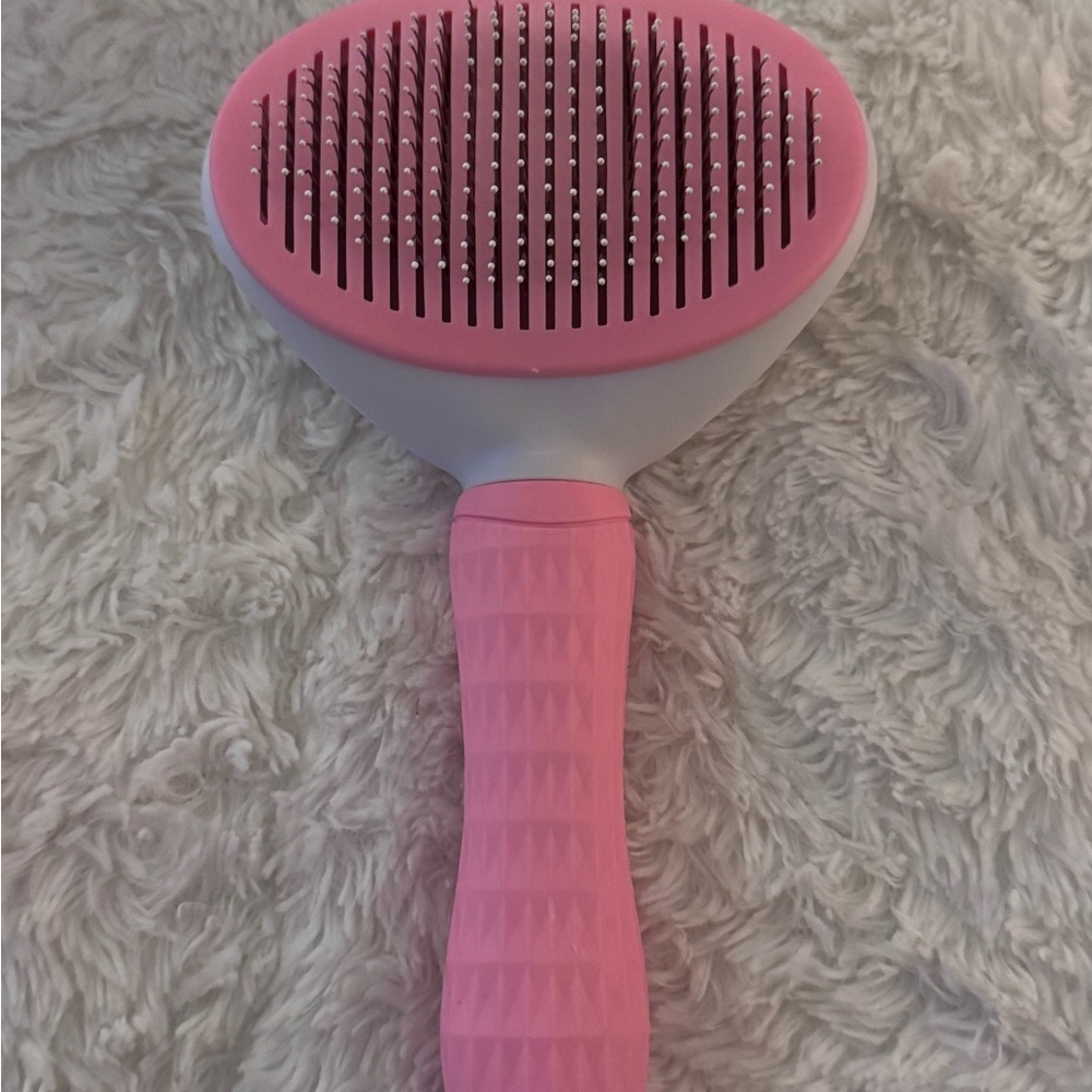 Pink and Gray Pet Grooming Brush